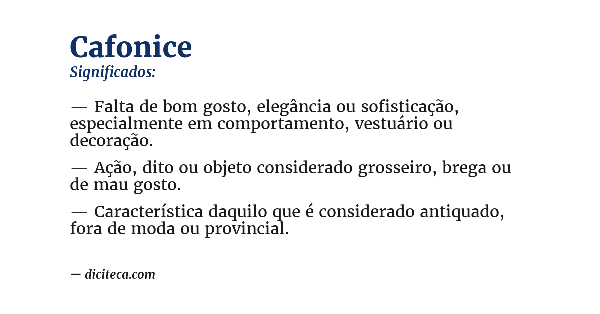 Significado de cafonice
