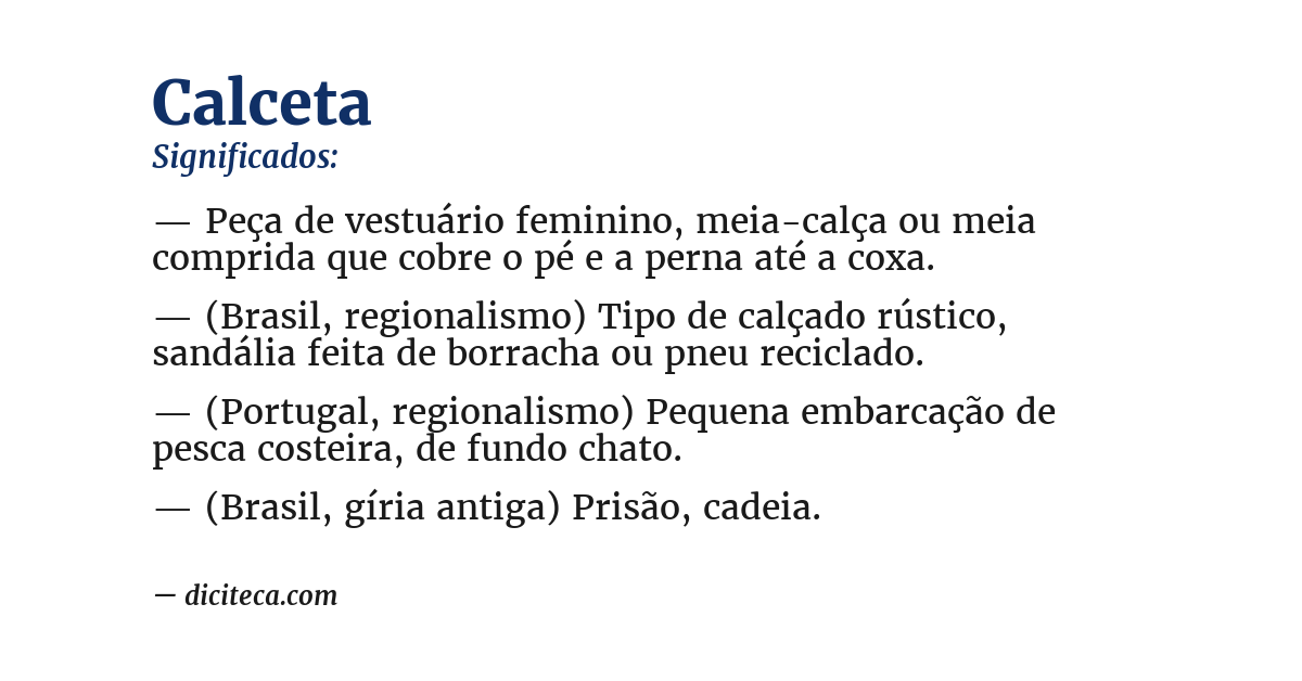Significado de calceta