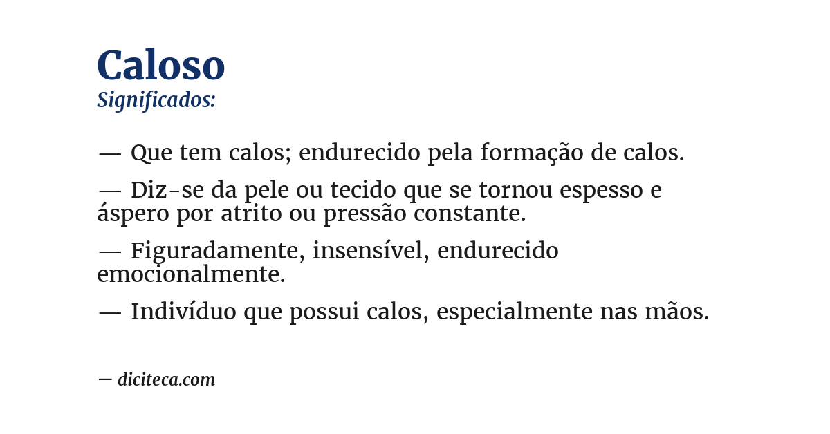 Significado de caloso