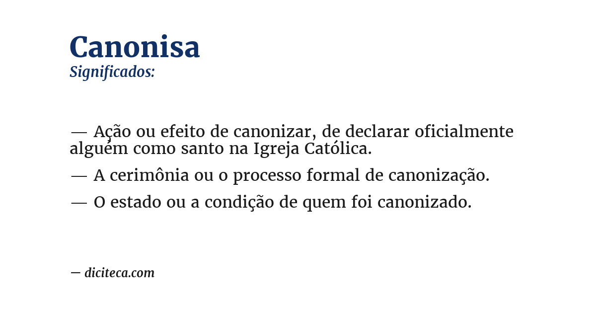 Significado de canonisa