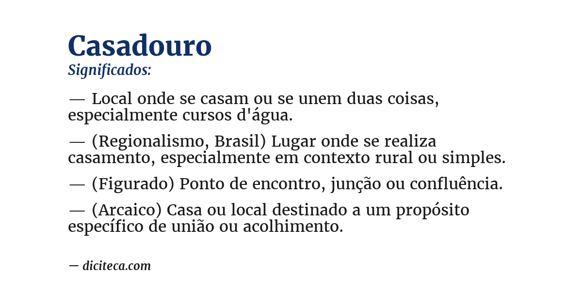 Significado de casadouro