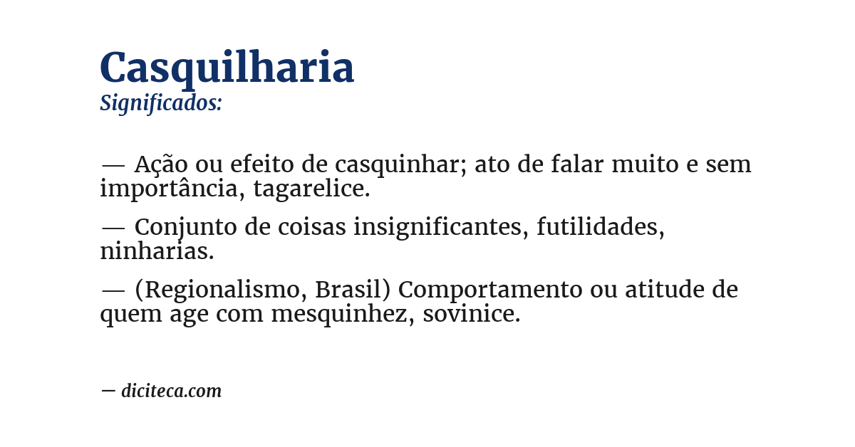 Significado de casquilharia