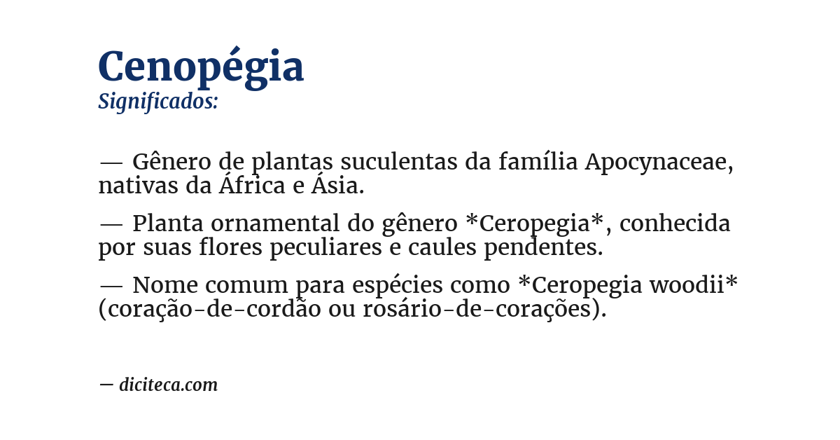 Significado de cenopégia