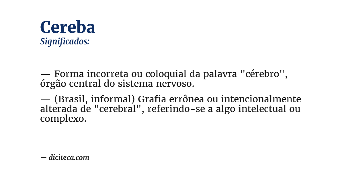 Significado de cereba