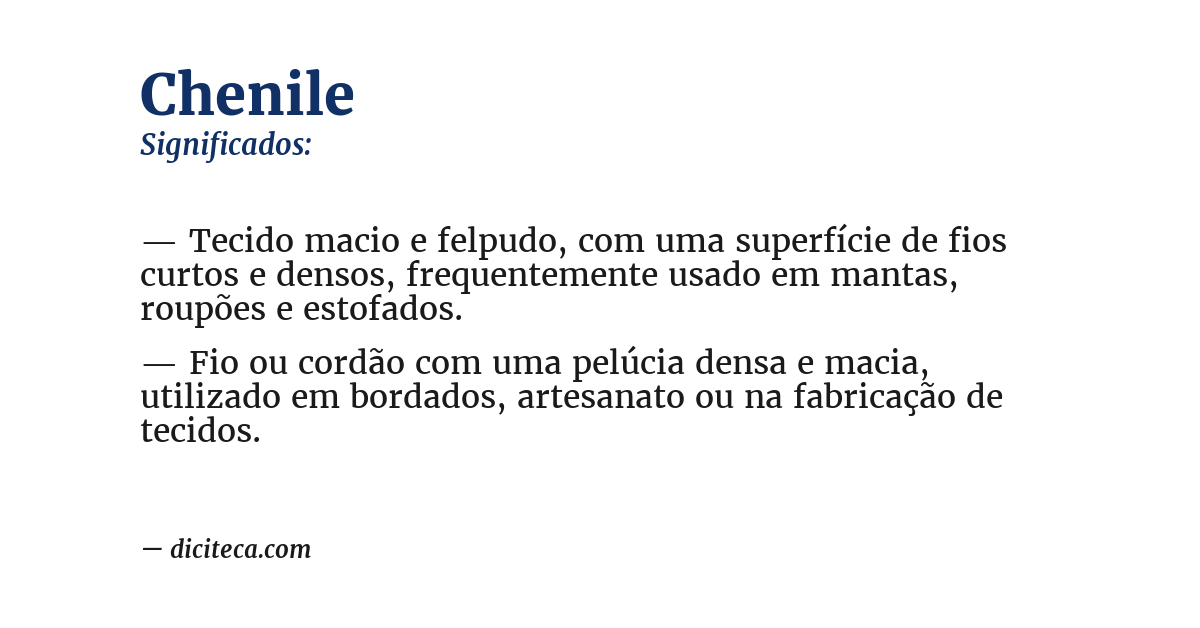 Significado de chenile
