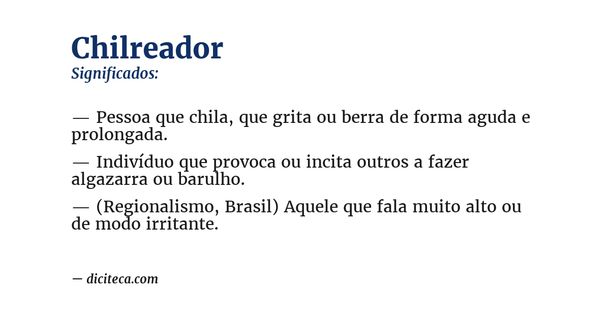 Significado de chilreador