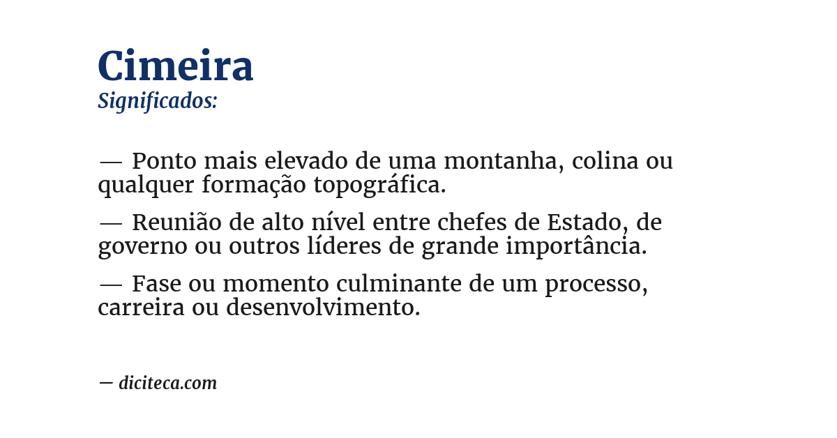 Significado de cimeira
