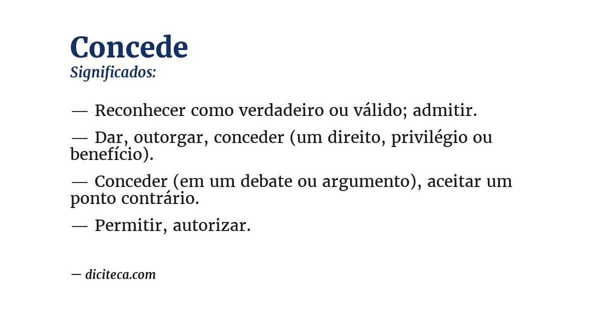 Significado de concede