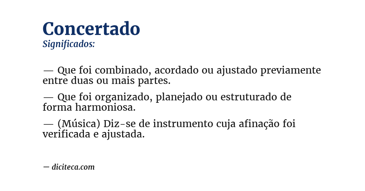 Significado de concertado