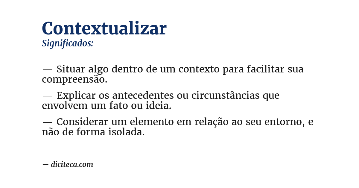 Significado de contextualizar