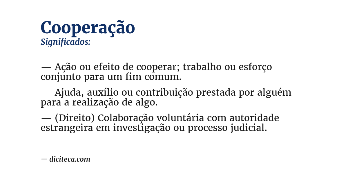 Significado de cooperação