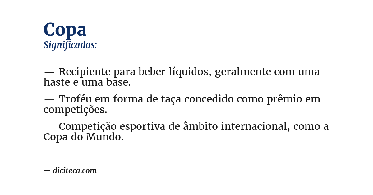 Significado de copa