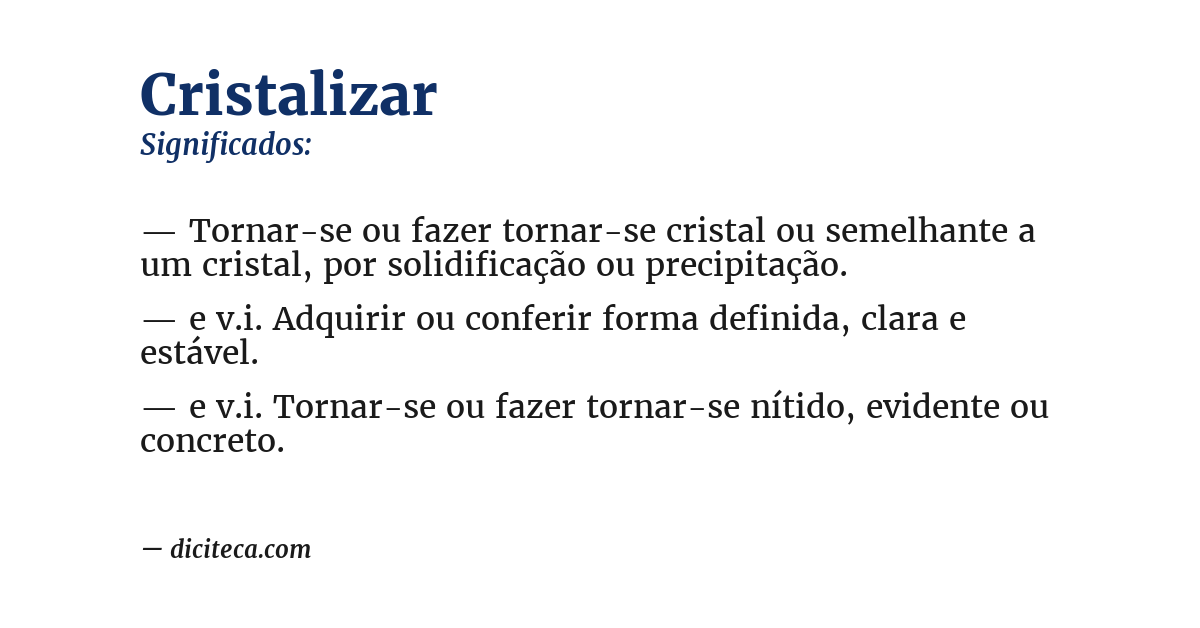 Significado de cristalizar