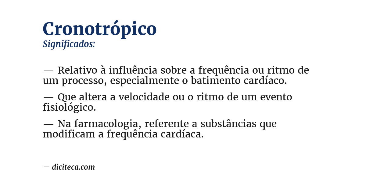 Significado de cronotrópico
