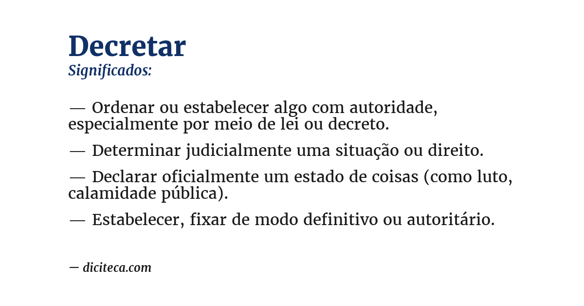 Significado de decretar