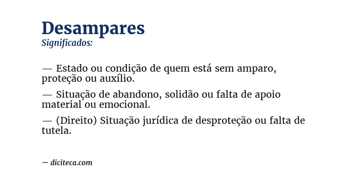Significado de desampares