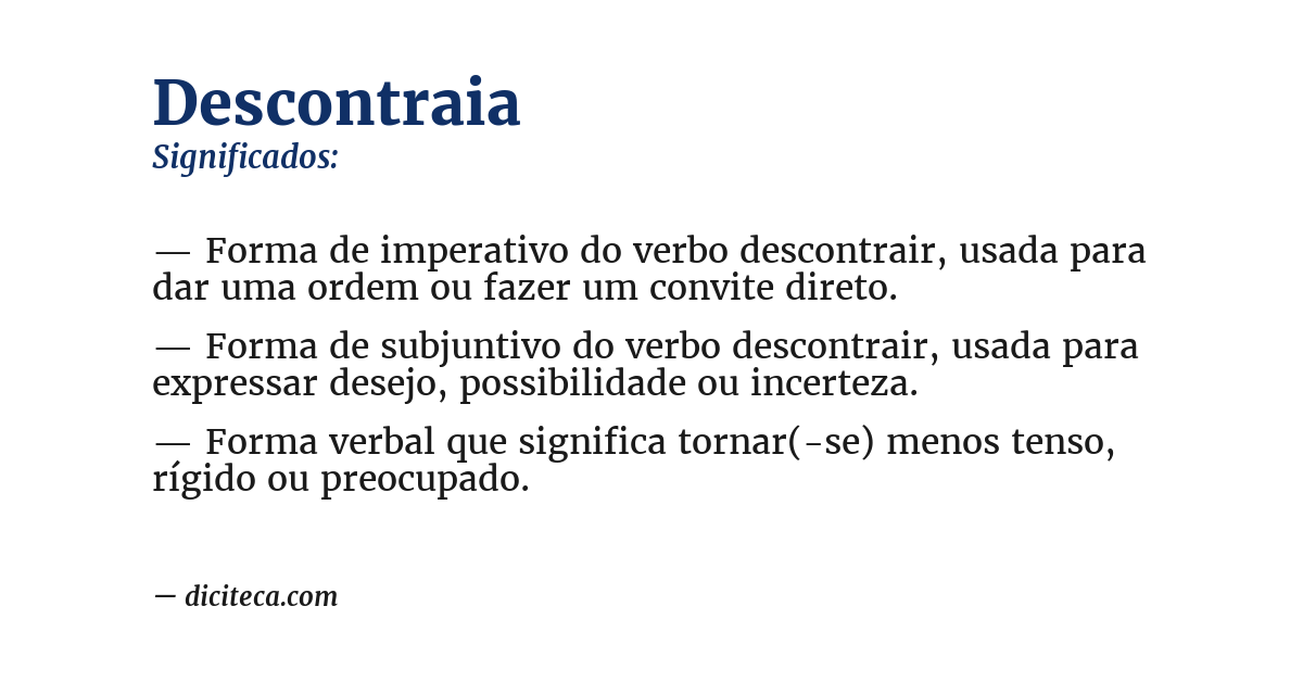 Significado de descontraia