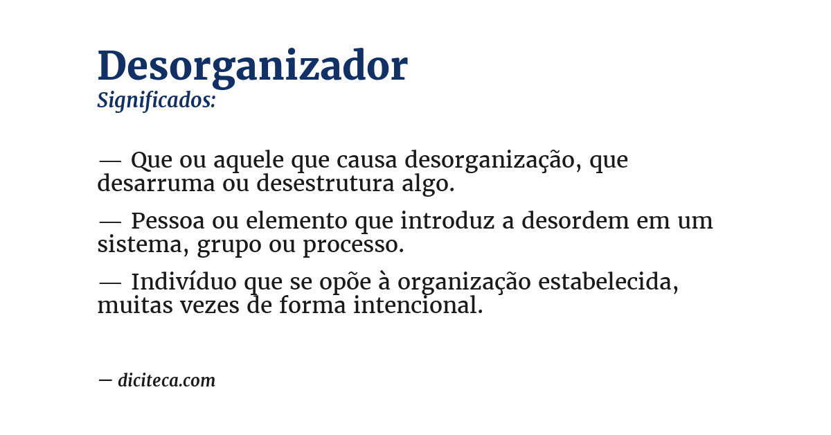 Significado de desorganizador