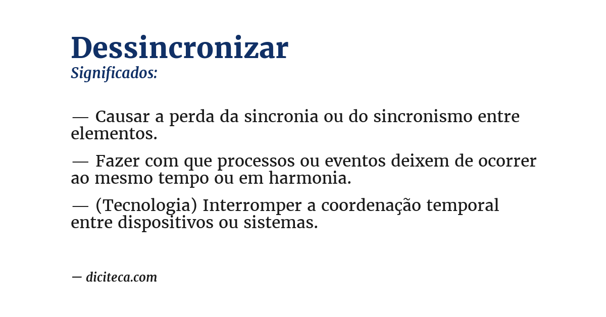 Significado de dessincronizar