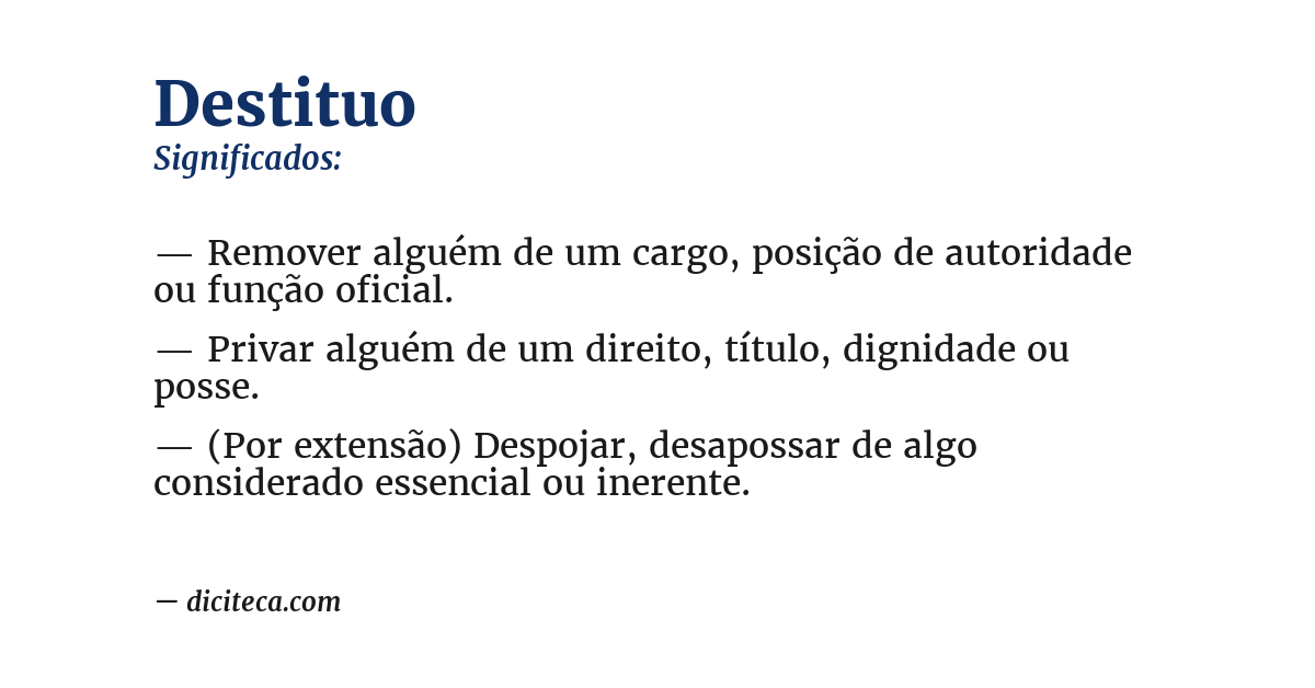 Significado de destituo