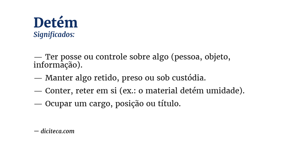 Significado de detém