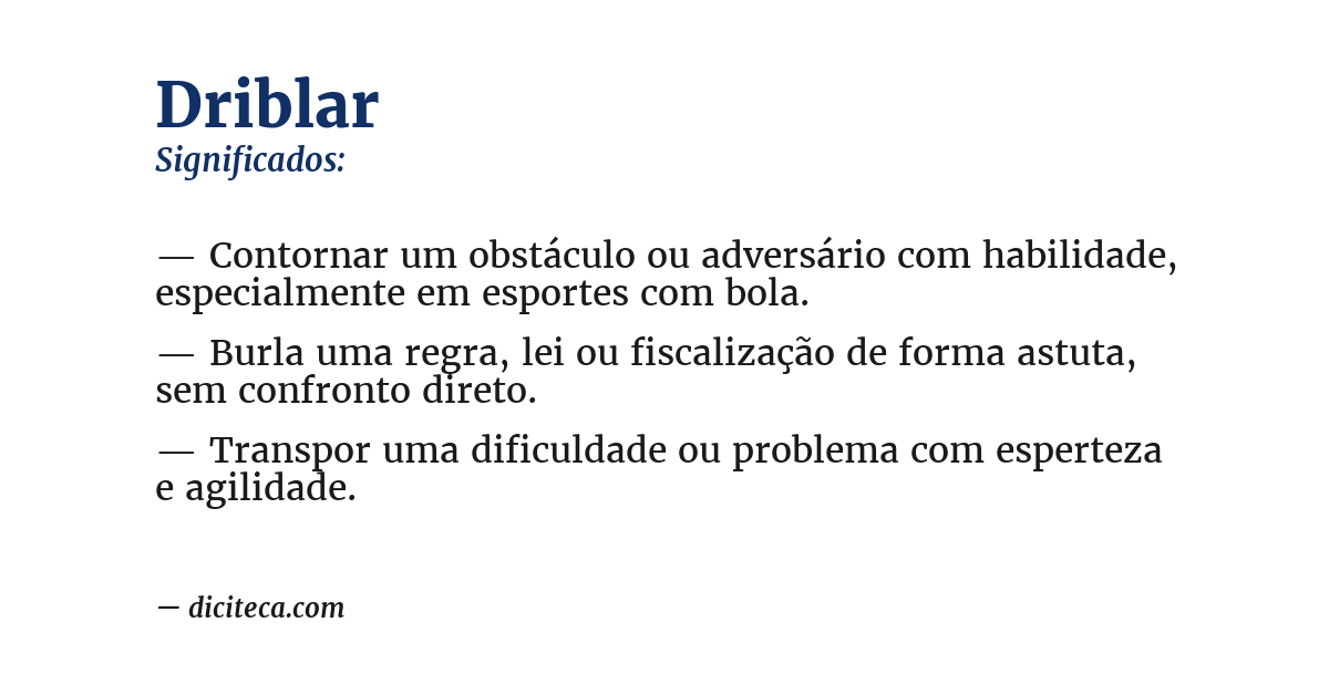 Significado de driblar