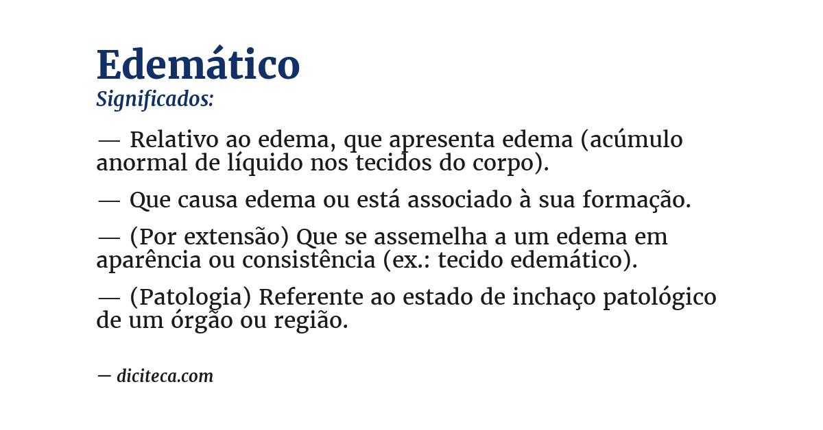 Significado de edemático