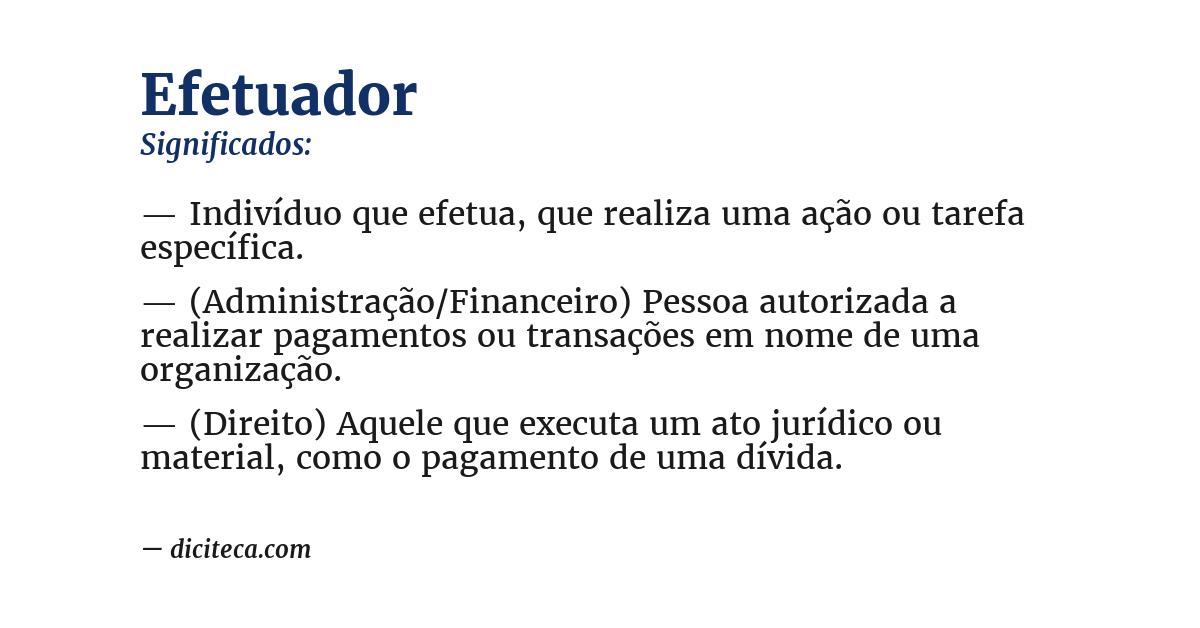 Significado de efetuador