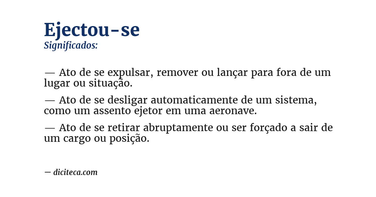 Significado de ejectou-se