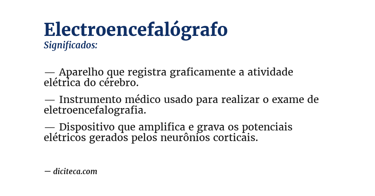 Significado de electroencefalógrafo