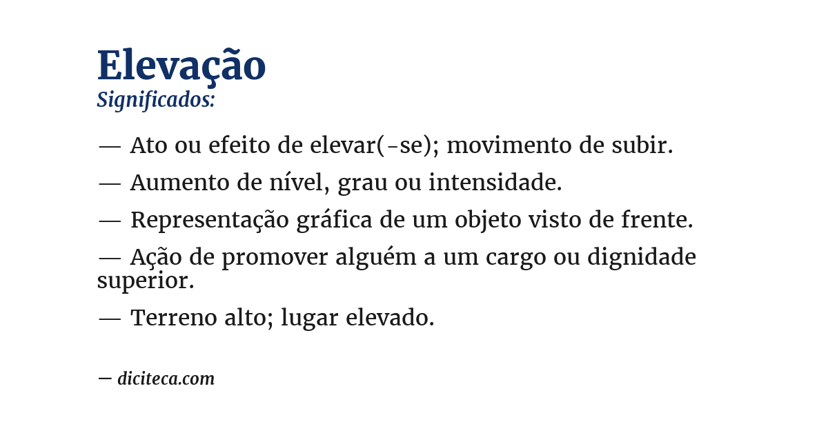 Significado de elevação