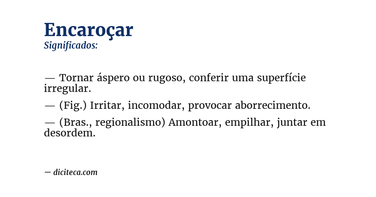 Significado de encaroçar