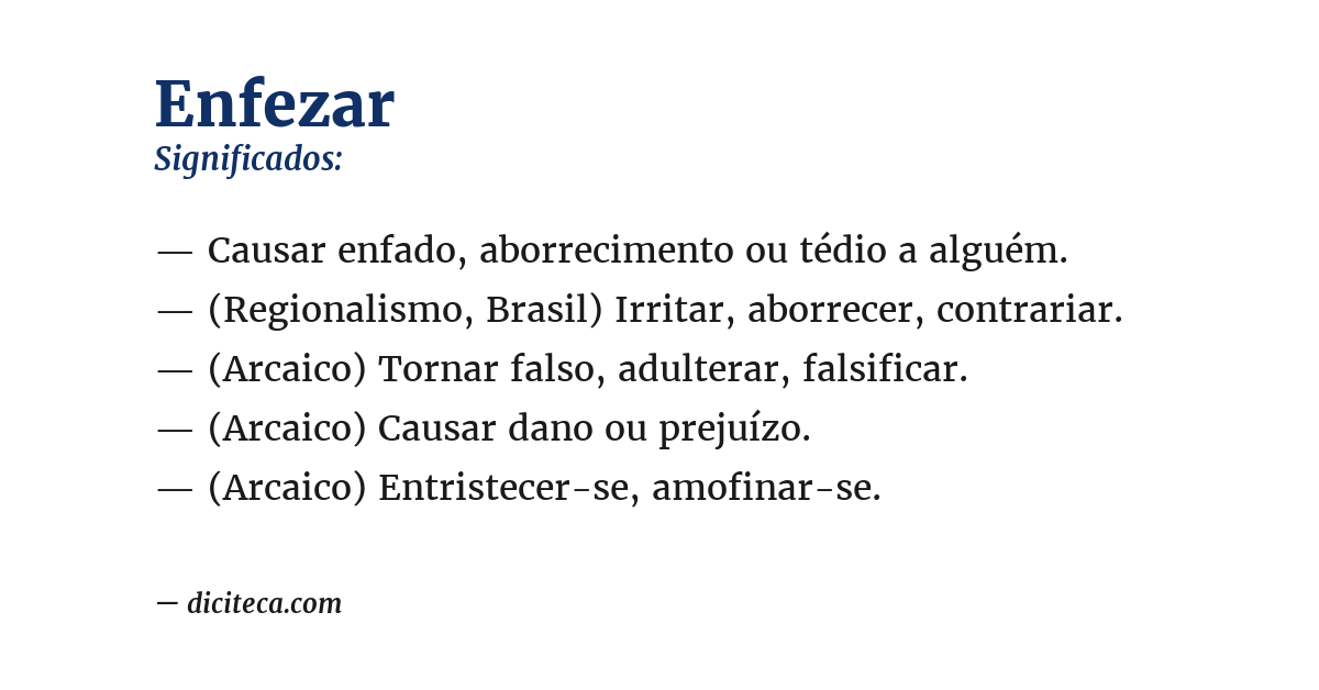 Significado de enfezar