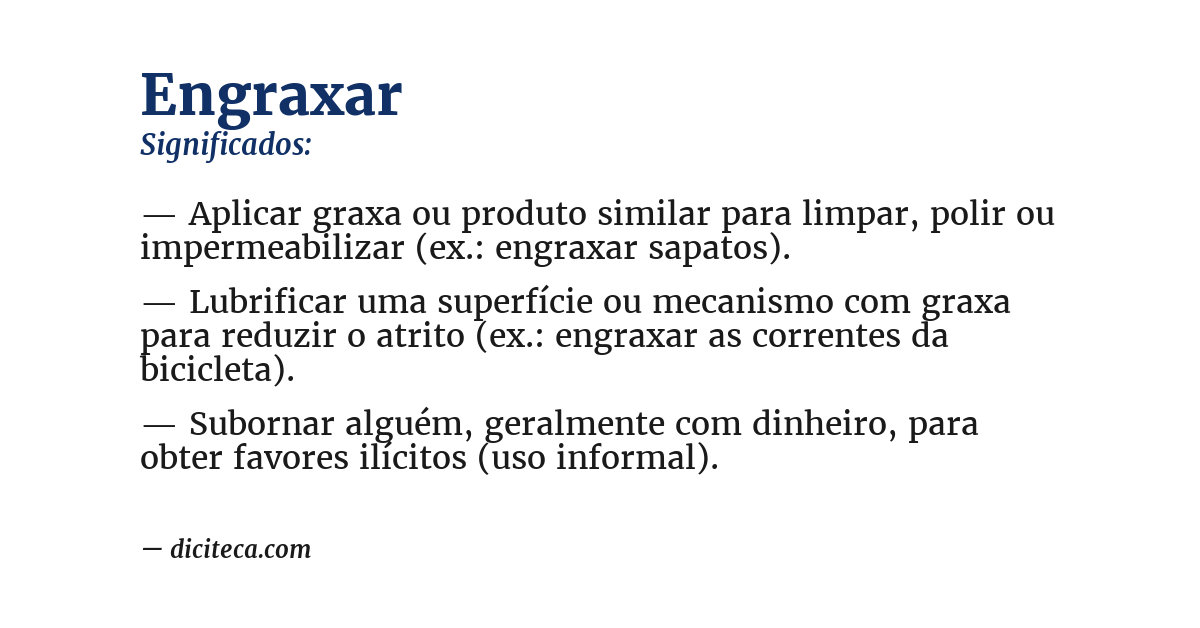 Significado de engraxar