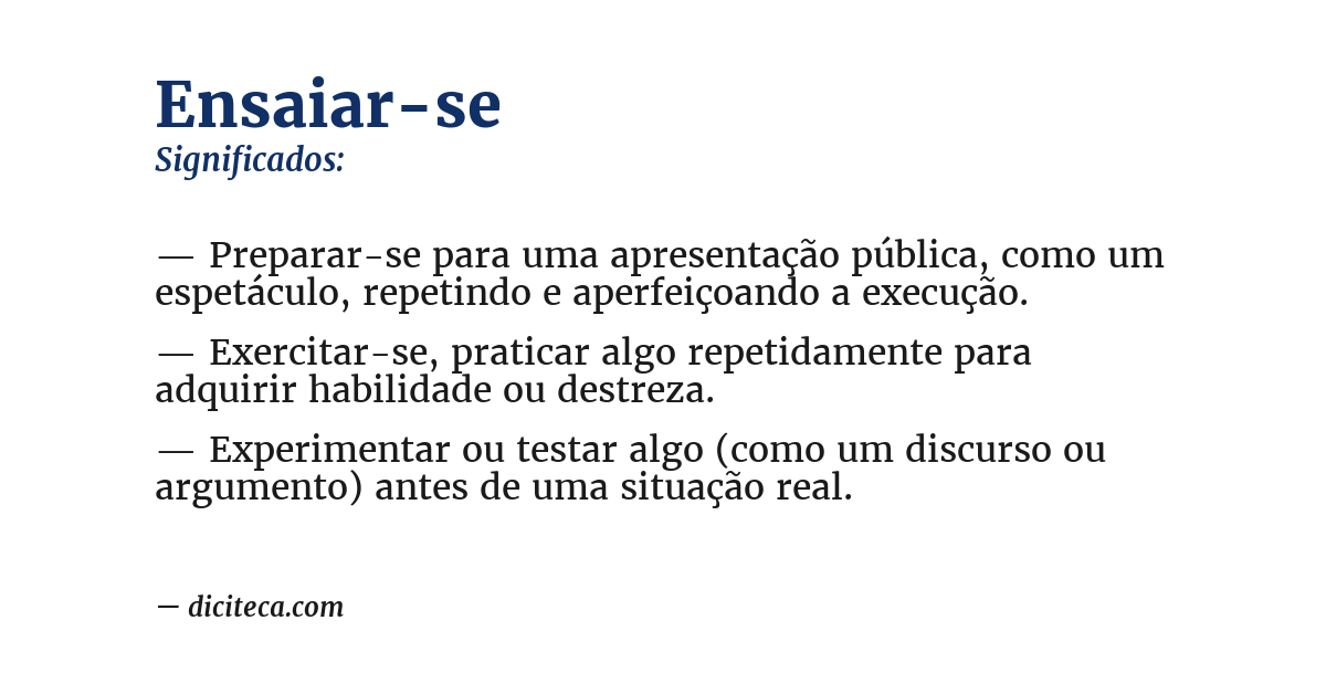 Significado de ensaiar-se