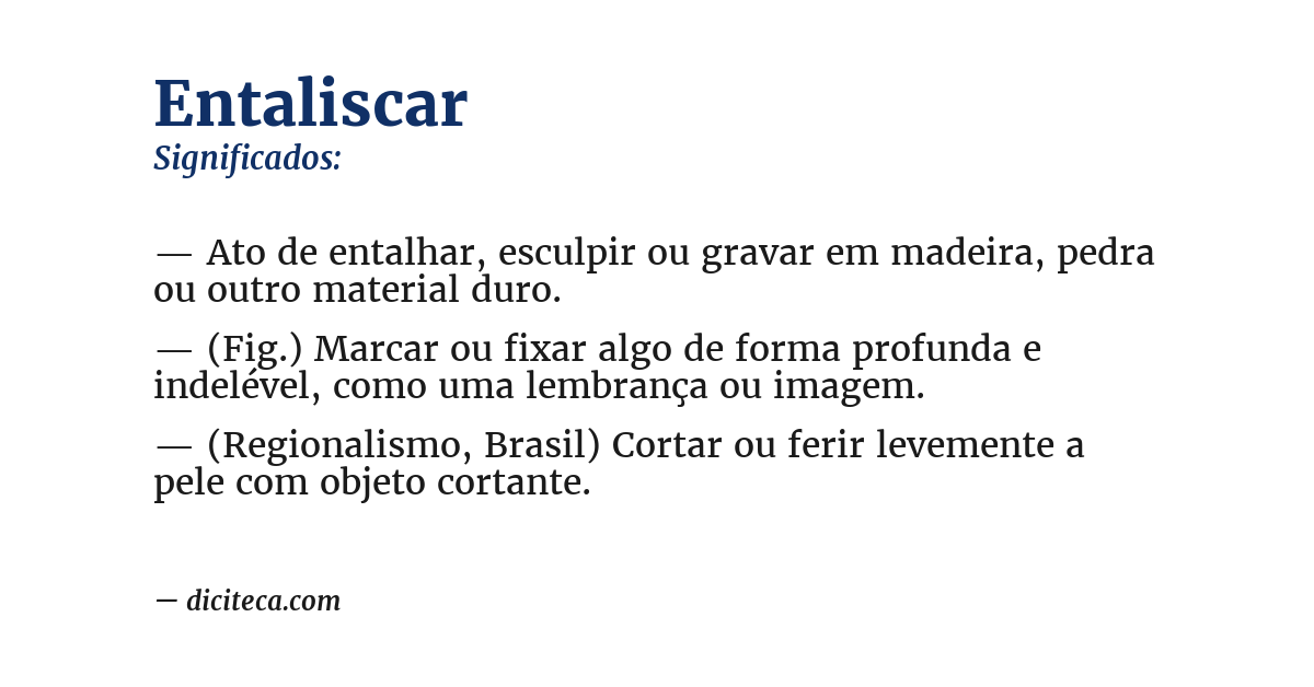 Significado de entaliscar