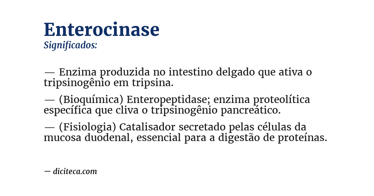 Significado de enterocinase