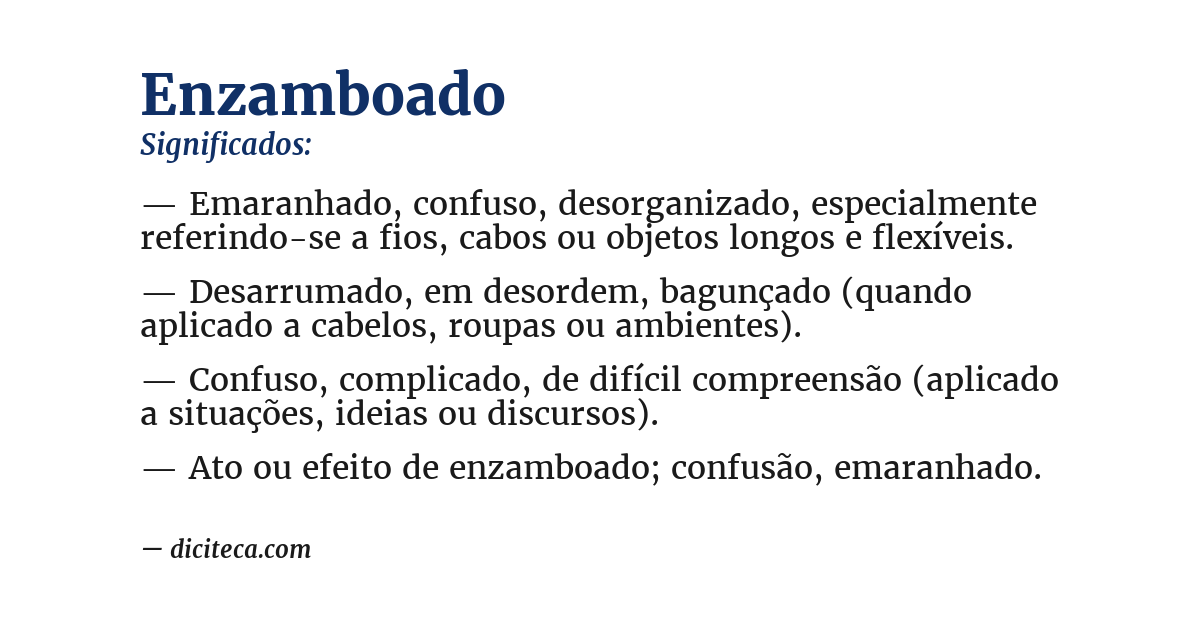Significado de enzamboado