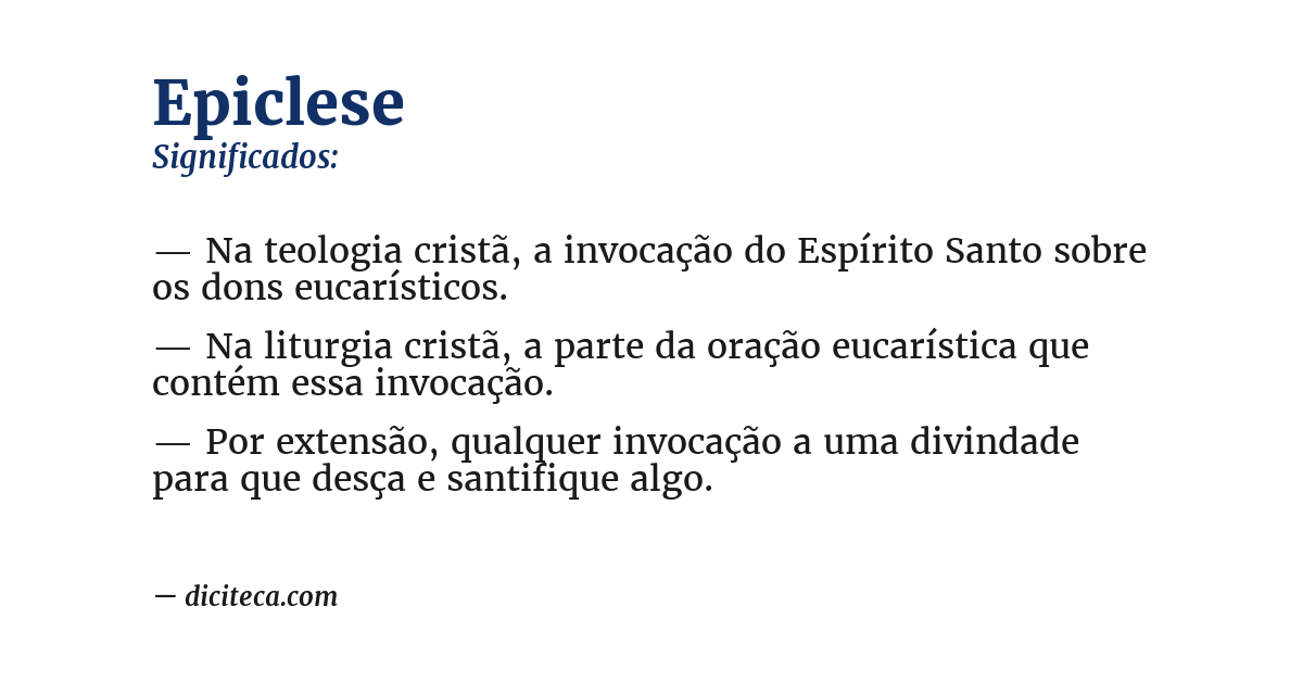 Significado de epiclese