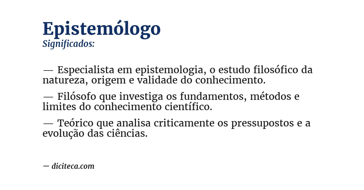 Significado de epistemólogo