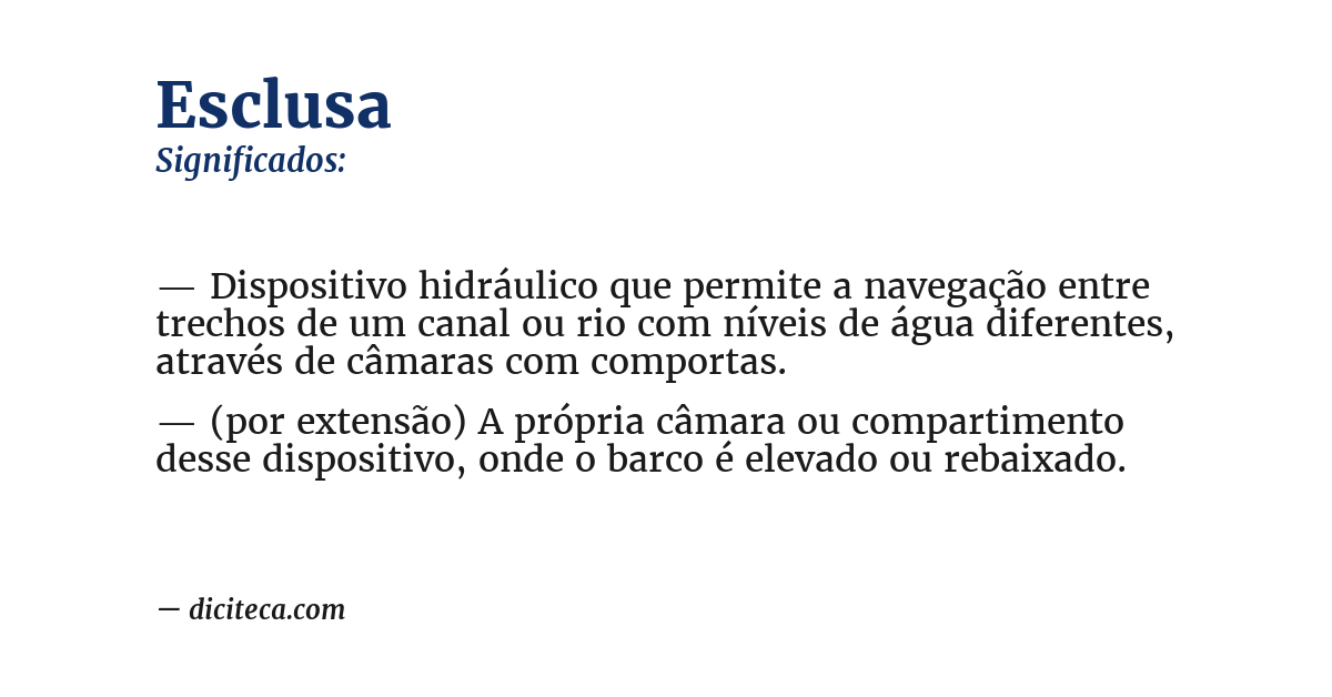 Significado de esclusa