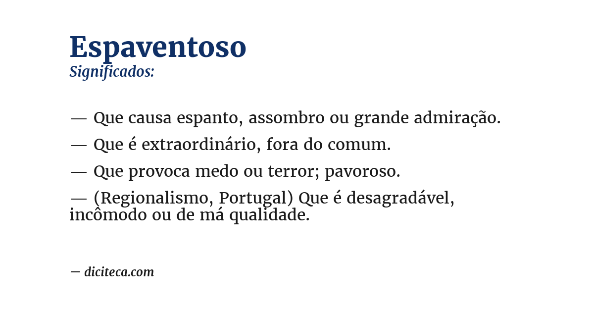 Significado de espaventoso