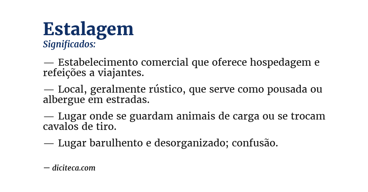 Significado de estalagem