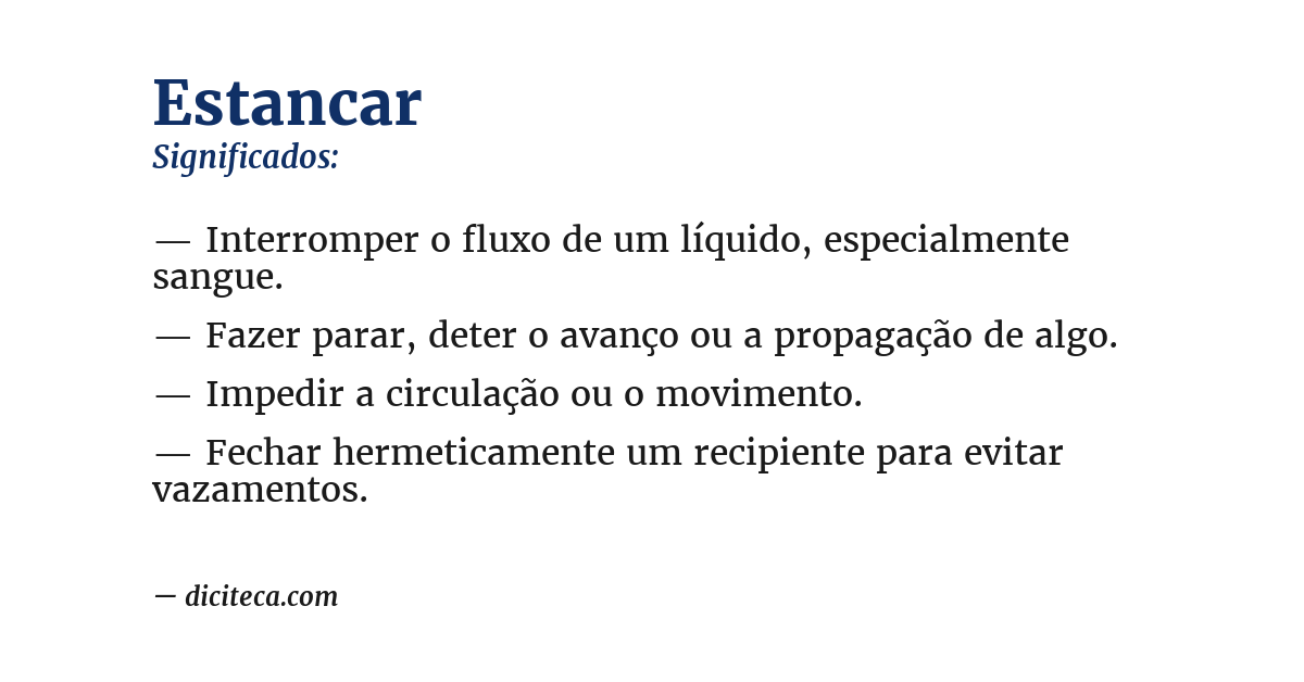 Significado de estancar