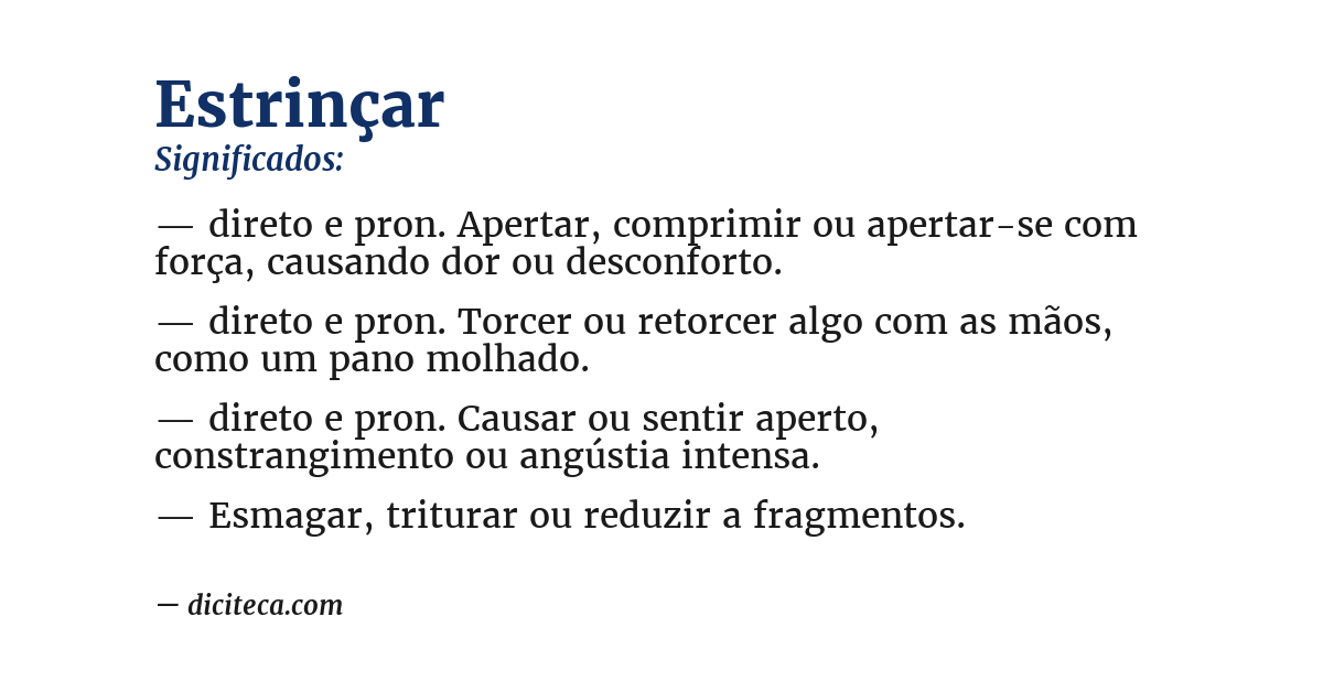 Significado de estrinçar