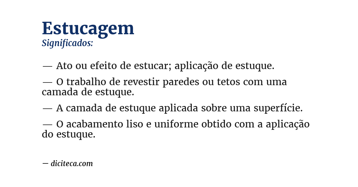 Significado de estucagem