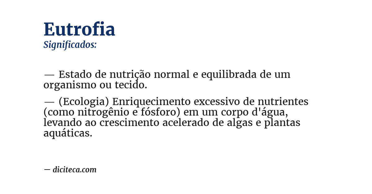 Significado de eutrofia