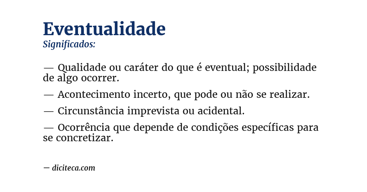 Significado de eventualidade