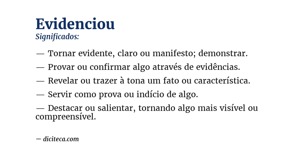 Significado de evidenciou