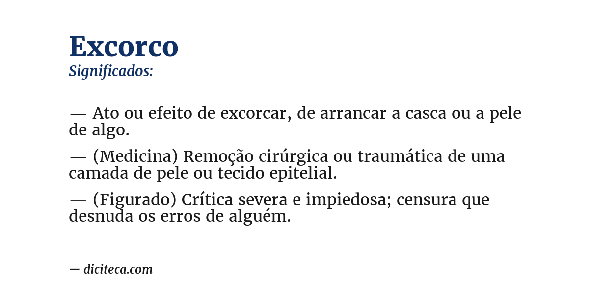 Significado de excorco